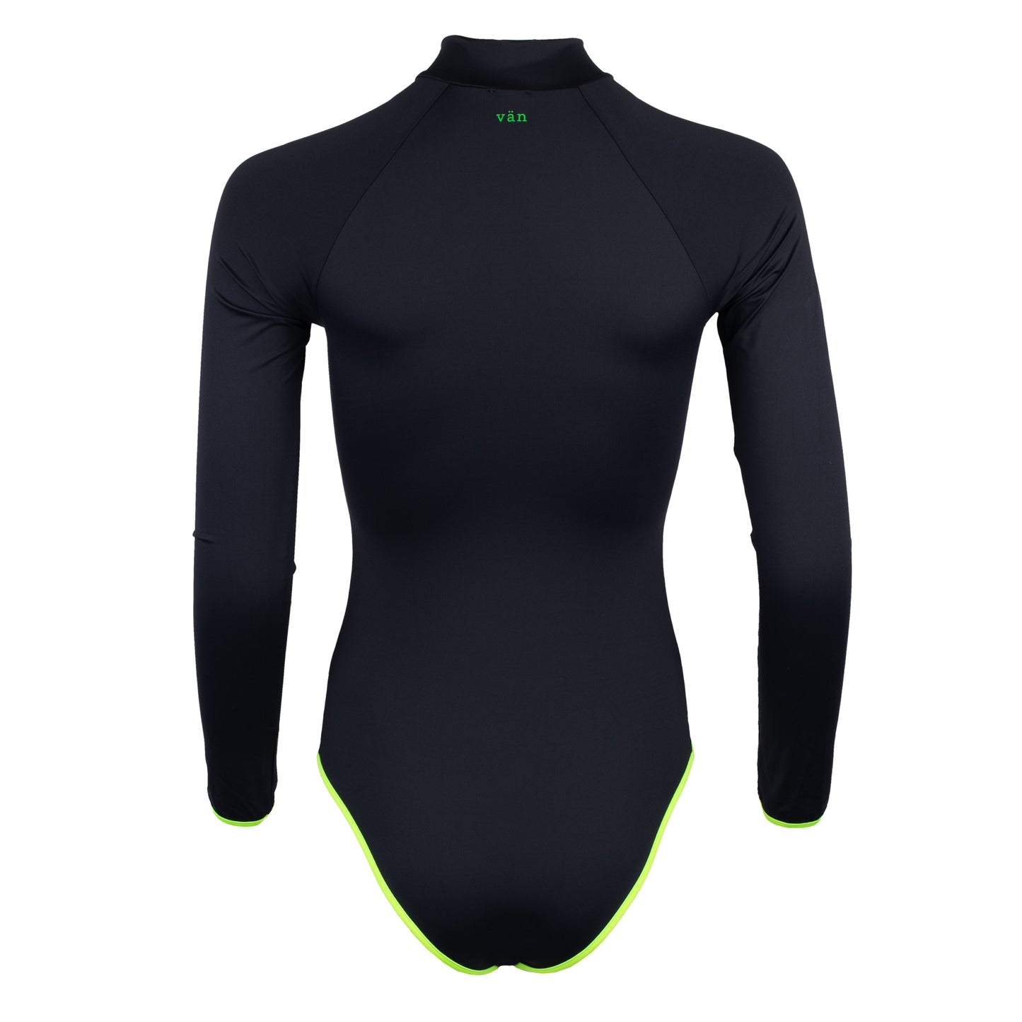 Metis Long Sleeve Swimsuit - Black Neon Green