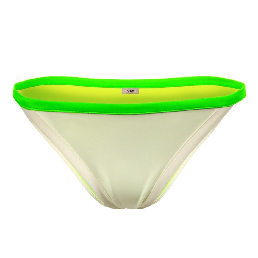 bikini gaya in white and neon green, sport bikini in white and neon green, bañador blanco y neon verde