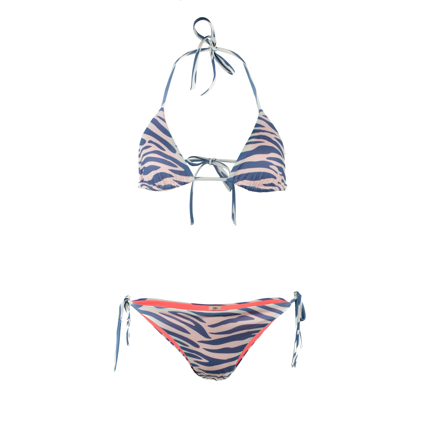 bikini zebra, neon pink, animal print bikini blue and pink